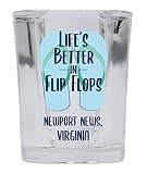 R and R Imports Newport News Virginia Beach Souvenir 2 oz Square Base Shot Glass Single