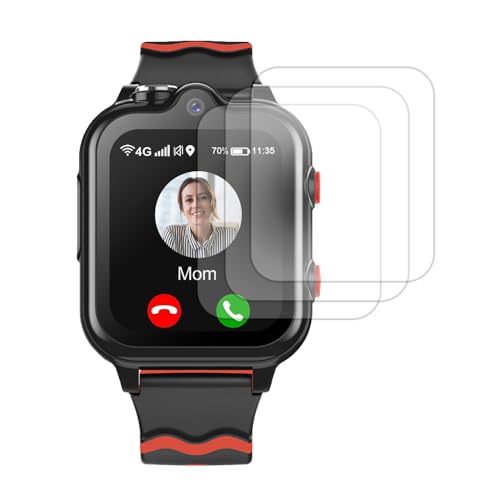 Carneedi 3 protectores de pantalla de cristal templado 4G para niños GPS smartwatch
