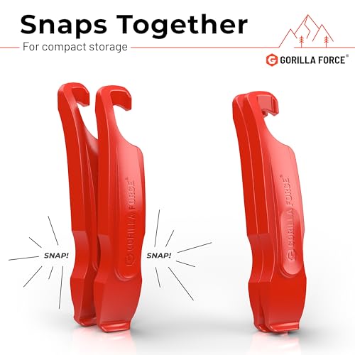 Gorilla Force Ultra Strong Bike Tire Levers | 2 Pack | Lava Red