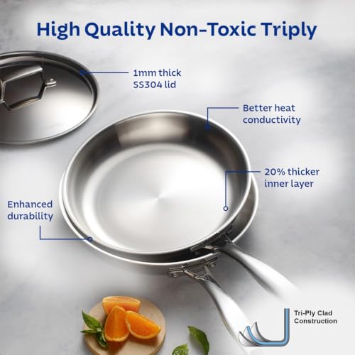 Image of TRAMONTINA Stainless Steel Aeion Triply 18cm Fry Pan