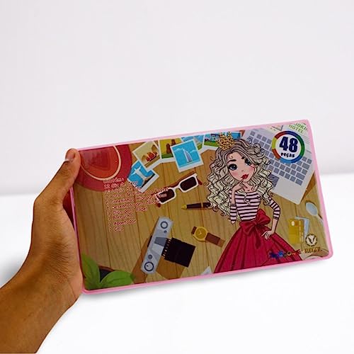 Estojo De Pintura Com 48 Peças Para Meninas Kit Escolar Rosa 48 Peças Estojo Maleta Pintura Desenhar