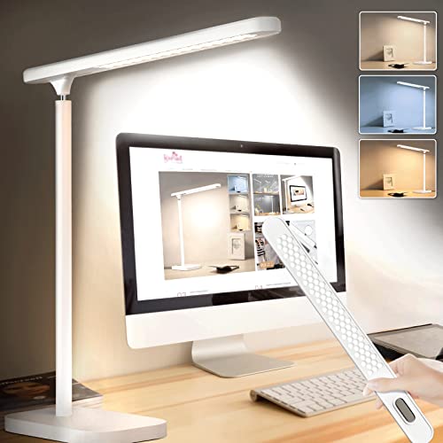 Guecar White Led Desk Lamp, 2-In-1 Rechargeable Led Desk Lamp For Home Office,Eye-Caring Led Desk Lamp With Usb Charging Port 3 Lighting Stepless Dimming Touch Control Night Light #TOP2