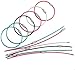 bayite BYT-WKC-6INP12 6 Inches Stainless Steel Wire Keychains 2mm Cable Key Rings Pack of 12