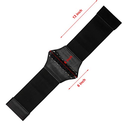SATINIOR 3 Pieces Lace Women Corset Belts Elastic Wide Band Retro Tied Waspie Waist Belt for Carnival Party Halloween Carnival Costume Cosplay Party2