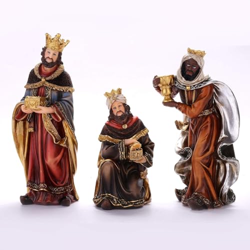 Olivialand Nativity Set 8.5 inch Resin Stone 11 Figurines, Catholic Gift Holy Family Christmas Decoration Nativity Scene - Thumbnail 4