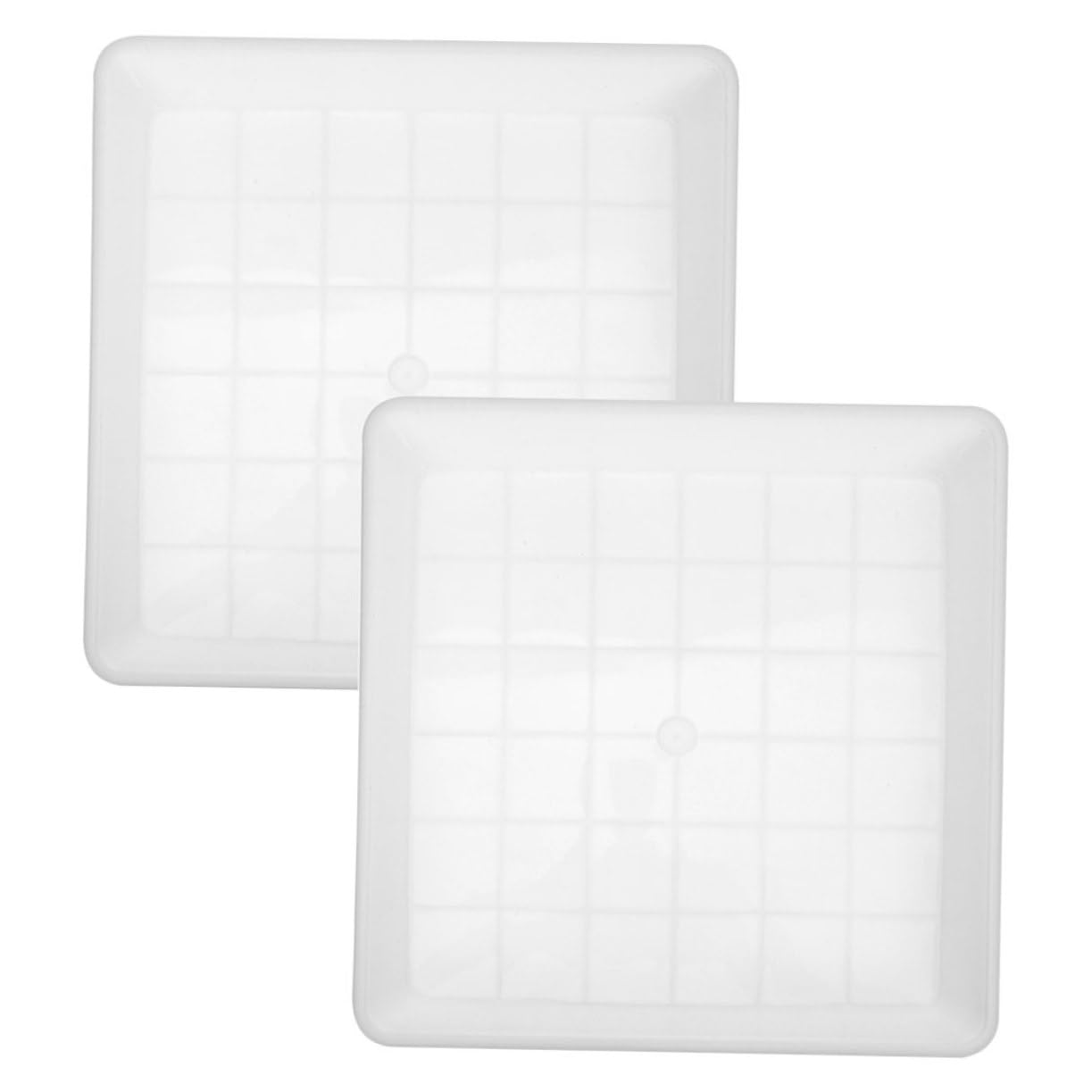 UPKOCH 2 Platillos para Macetas Cuadrados De Plástico Grueso 13.77 Pulgadas Bandeja De Goteo para Plantas Suculentas Jardín Interior Y Exterior Recolección De Agua