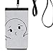 Helpless Pout Black Happy Pattern Phone Wallet Purse Hanging Mobile Pouch Black Pocket
