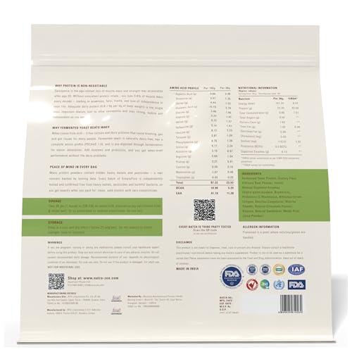 Image of SimplyPure Fermented Yeast Protein Powder - Matcha Chocolate - 1kg | 24.3g Complete Protein | Muscle Recovery & Lean Muscle Support | Vegan Protein Powder for Gym, Workout & Fitness | PDCAAS 1.0 | Easy to Digest with Probiotics & Digestive Enzymes