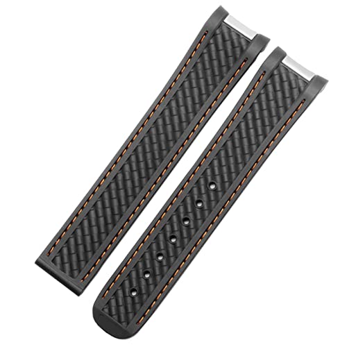 Bracelet de montre 20 mm en gel de silice noir antique pour Omega Seamaster 300 Aqua Terra