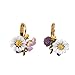Produktbild ChuangYing Romantische Idylle Wind und Blumen Ohr Nagel Emaille Glasur Farbe Nagel weiße Chrysantheme Pulver asymmetrische Ohr Nagel