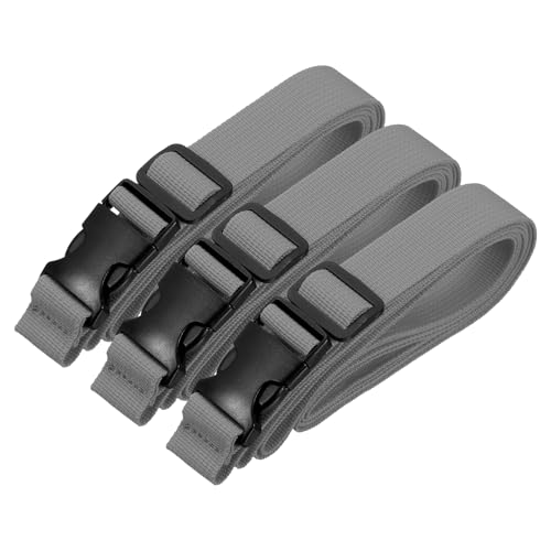 PATIKIL Utility Straps with Quick Release Buckle, (1 Inch x 8 Feet, Gray) (3 Pcs) Adjustable Luggage Polyester Straps Backpack Webbing, Suit for Sleeping Bag/Camping/Hiking