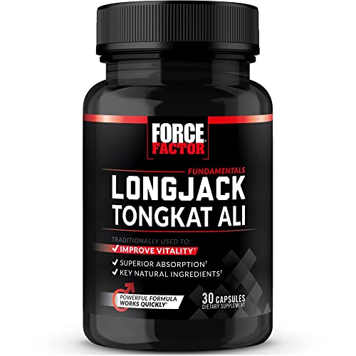Force Factor Longjack Tongkat Ali 500mg for Mens Hormones Promote Male Energy Vitality & Drive Support Muscle & Strength Longjack Capsules with BioPerine Black Pepper Extract 30 Capsules