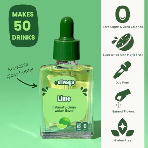 Image of Allways Drops Lime Water Enhancer | Sugar Free | 50 Servings