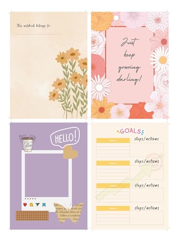 Image of KAANUKA A5 Notebook, 172 Pages, 80 GSM, Ruled, Themed Journals, Diary for Girls and Women, Notebook For Home, Office And Personal Diary With Trackers, Best For Gifting