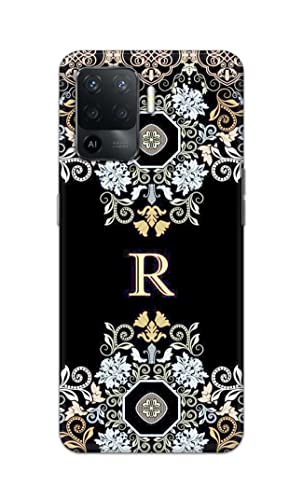 Image of PRINTFIDAA Name II Initial II Letter Floral Pattern Alphabet R Printed Designer Hard Back Case Cover for Oppo F19 Pro -(TY) MVN1007