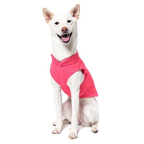 Image of Gooby Fleece Vest Dog Sweater - Pink, X-Small - Warm Pullover Fleece Dog Jacket with O-Ring Leash - Winter Small Dog Sweater Coat - Cold Weather Dog Clothes for Small Dogs Boy or Girl (Pack of 2)