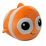 Forest & Twelfth 8” Ocean Animal Puffer, Soft & Puffy Mini Clown Fish Stuffed Toy, Soft Plush...