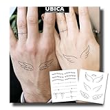 UBICA Semi Permanent Tattoo, 2 Sheets Realistic Long Lasting Angel Temporary Fake Hand Tattoos For Women Adults Girl Hand Neck, Waterproof and Non-Reflective,Minimalist Line Tattoos Design
