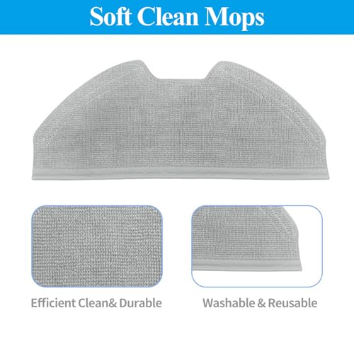 Image of Replacement Parts for Eufy X8 Pro Robot Vacuum Series - Includes 1 Rolling Brush, 2 Side Brushes, 4 Filters, 2 Mop Cloths - Durable and Reusable Accessories for Eufy X8 Pro Robot Vacuum Cleaner