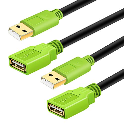Cavo prolunga USB 2.0 [1M, 2Pezzi], Cavo USB 2.0 A maschio e femmina prolunga Cavo USB 2 Metri per Chiavetta USB, Hub USB, Lettore di schede, Tastiera, Stampante, Scanner, Fotocamera