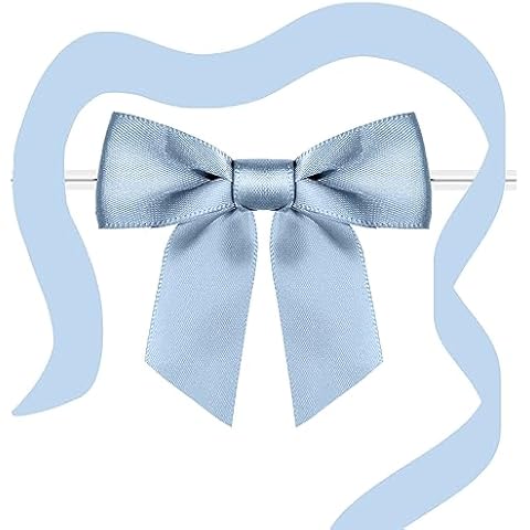 Rainbow Pana 3.5" Twist Tie Bows (60 Count, Sage Blue) Cover