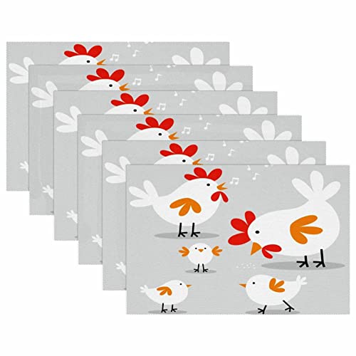 Set de table poule pour protéger la table des rayures et brûlures de plat chaud