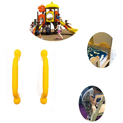 Ymeibe Kids Playground Handles Outdoor Indoor Set Of 4 Plastic Nonslip Safety Hand Grips For Playset Climbing Frame Tree Play House 10" (Yellow) #TOP4