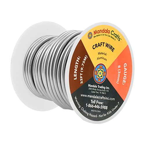 image for Mandala Crafts 8 Gauge Anodized Aluminum Craft Wire for Jewelry Making