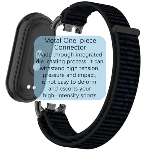 OUTPUTBT Armband mit Metall Adapter für Xiaomi Smart Band 10/9/8 Armbänder Nylon Geflecht Sport für Mi Band 10/9/8 für Damen Herren