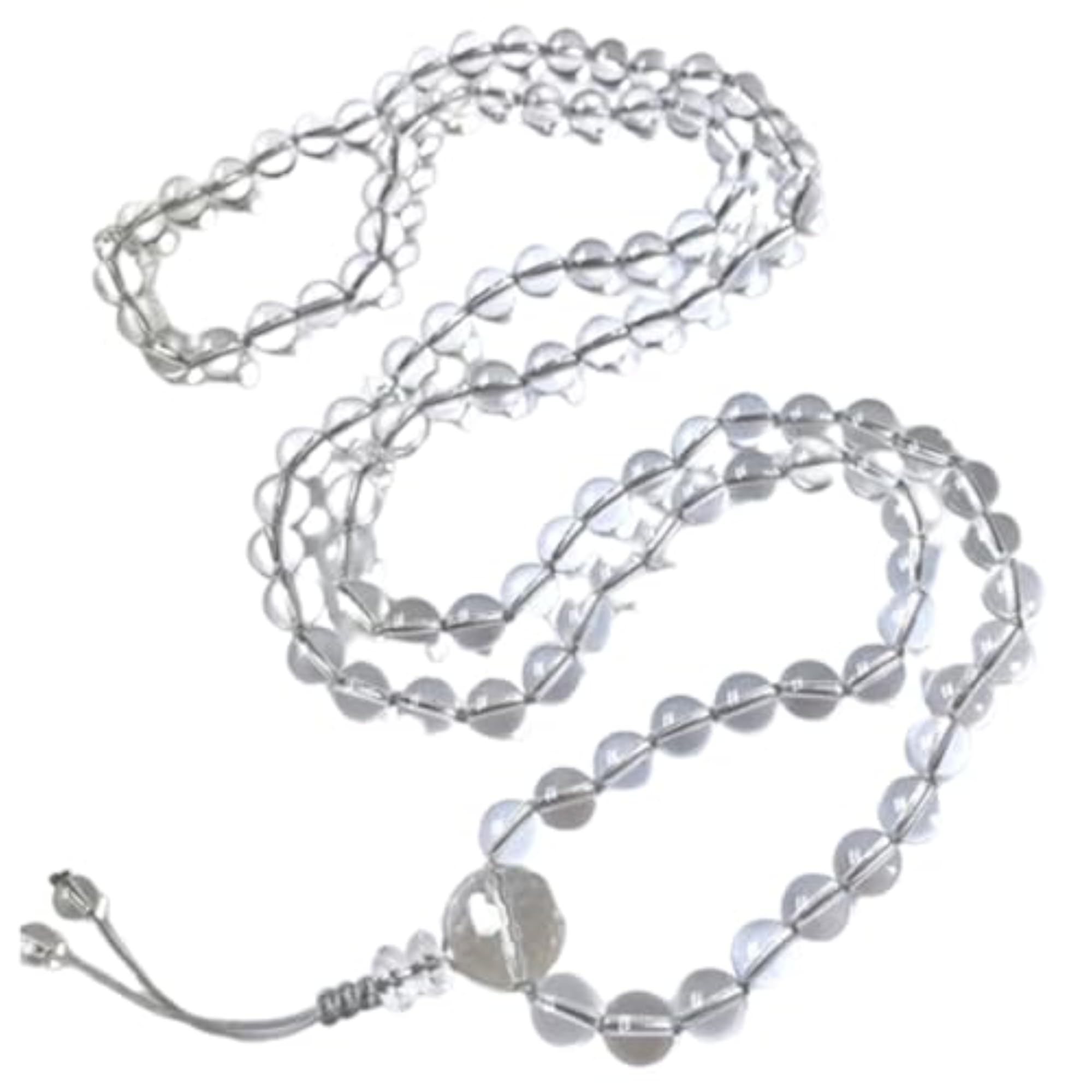Natural Clear Quartz 10MM 108+1 Bead Prayer Mala Necklace