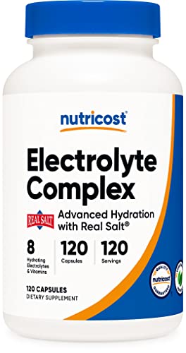 Nutricost Electrolyte Complex (Advanced Hydration with Real SaltÂ®) 120 Capsules - 8 Hydrating Electrolytes & Vitamins, Gluten Free, Non-GMO, Vegetarian