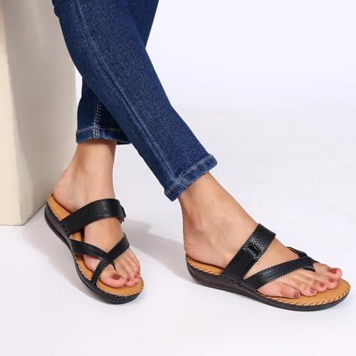 Image of TRASE Sleek Women's Casual Ortho Slippers - Stylish Toe Ring Slippers - Ortho Soft Slippers For Women