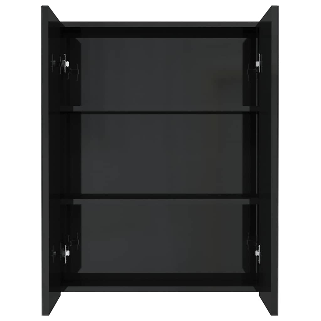 SYDE Armario de Baño con Espejo, 2 Puertas, 3 Compartimentos, 60x15x75 cm | Moderno, Cristal y MDF, Melamina, Almacenaje de Tocador, Pared