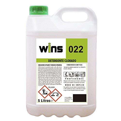 Caja 4 Botellas Wins 022 Detergente alcalino clorado Limpieza e higiene para todo tipo de superficies