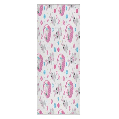 pnyoin Easter Butterflies and Eggs Yoga Towel,Hot Yoga Mat Towel with Grip Dots Sweat Absorbent Non-Slip for Hot Yoga, 24