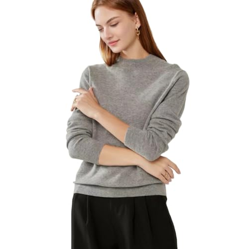 Image of 100% Pure Cashmere Sweaters for Women Mockneck Long Sleeve Warm Soft Lightweight Knit Pullover