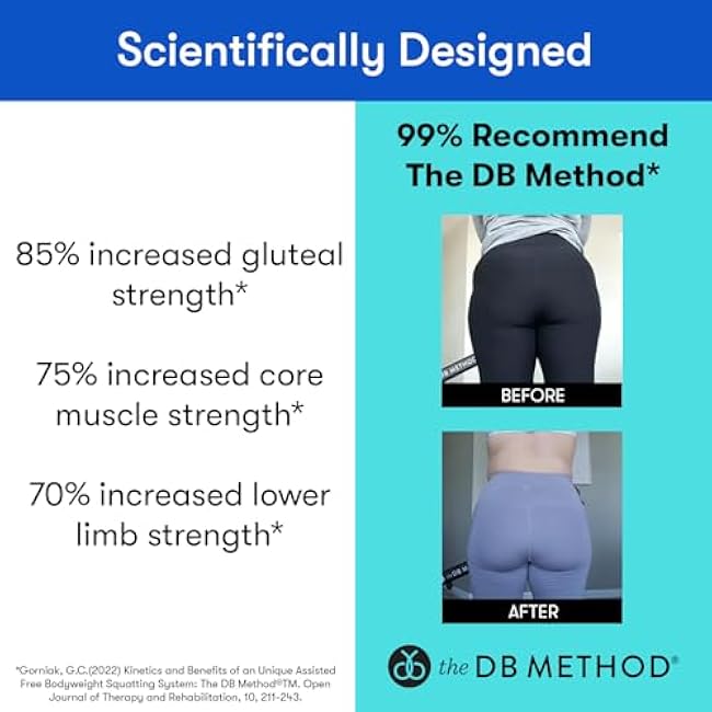 The DB Method Squat Machine, Workout Equipment for Home Gym, Exercise Leg and Glutes, Low Impact Lower Body Fitness Workouts, Training for Total-Body, Easy Setup, Foldable for Storage