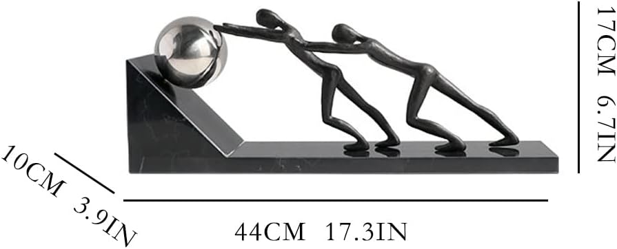 Miniatura 2 de Escultura de estatua de feng shui chino, simple y moderno, de metal, creativo, empujador, decoración de escritorio, oficina, estudio, sala de estar,