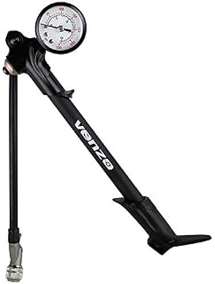 Venzo Bike Bicycle 300 PSI High Pressure Dual Double Face with Gauge Fork