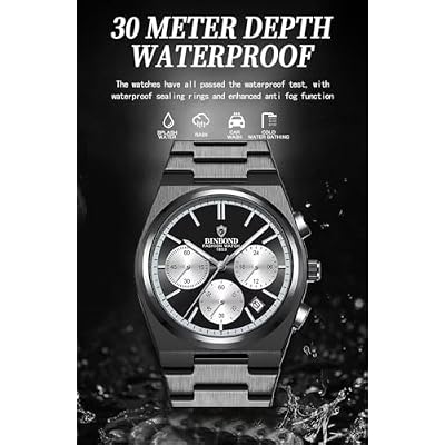 Luxury Watches for Man Fashion Men's Quartz Wriatwatch 3Bar Waterproof Luminous Stainless Steel Chronograph Sports Watch Male Clock with Gifts Box