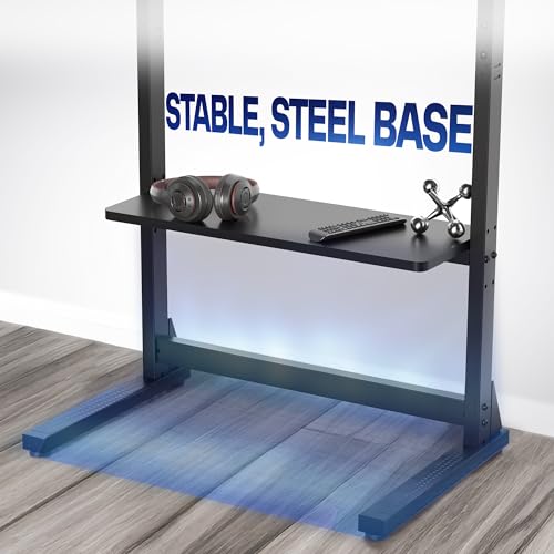 VIVO Heavy Duty 55 to 100 inch TV Floor Stand, Holds up to 154 lbs, Tall TV Mount with Storage Shelf, Black, STAND-TV100F