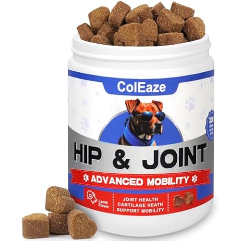 ColEaze Glucosamine for Dogs 200 Count Joint Supplement for Dogs with Glucosamine Chondroitin - MSM - Turmeric - Hip & Joint Care - Lamb Flavor Cover