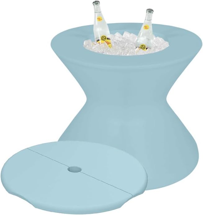 Ledge Lounger - Signature Tall Ice Bin Side Table with Umbrella Hole - Table Only, No Lid - All Weather, Outdoor Ice Chest Cooler Side Table - Water Depths 0-15” - for Pool, Sundeck, Patio