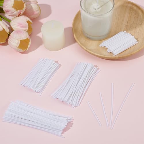Mechas para velas de algodón blanco 400 piezas 4 tamaños miniatura 5