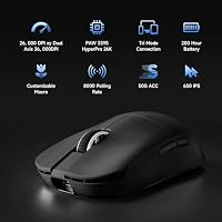 MCHOSE L7 Pro 39g Ultralight Wireless Gaming-Maus Schwarz – Ansicht 2