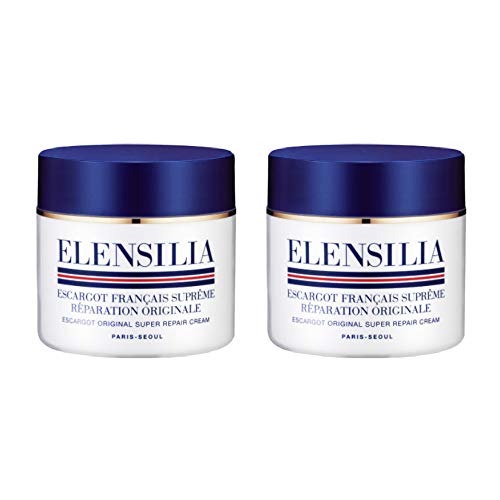Elensilia Escargot New Super Repair Cream 50g / 1.76 fl. oz. x2Pack, Snail Repair Cream Face Moisturizer with Snail Extracts