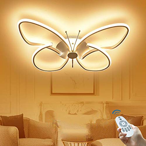 Plafonnier chambre d'enfants LED papillon 64cm dimmable avec télécommande