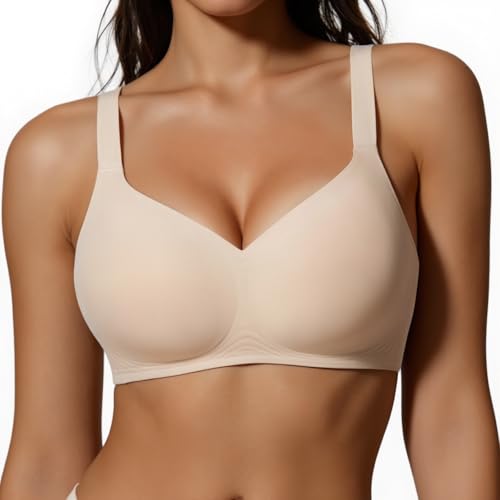UIMERO Womens Wireless Bra Seamless Jelly Bras No Underwire Full Coverage