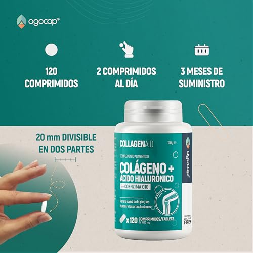 Colágeno Hidrolizado Puro + Ácido hialurónico enriquecido con Coenzyme q10, dois alta. Collagen Capsules 120 - Colágeno Grabado en España, Agocap (Suministro para 2 meses) - imagen 4