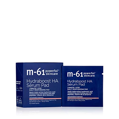 m-61 Hydraboost HA Serum Pad | Hyaluronic Acid Serum Pads to Firm and Moisturize Up to 48 Hours. Dermatologist Tested. Fragrance Free. For All Skin Types. Individually Wrapped - 10 Units